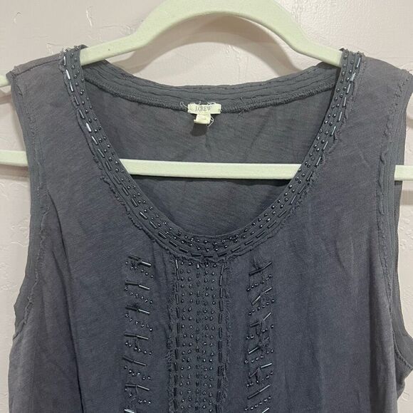 J. Crew grey Beaded Tank - Picture 2 of 8